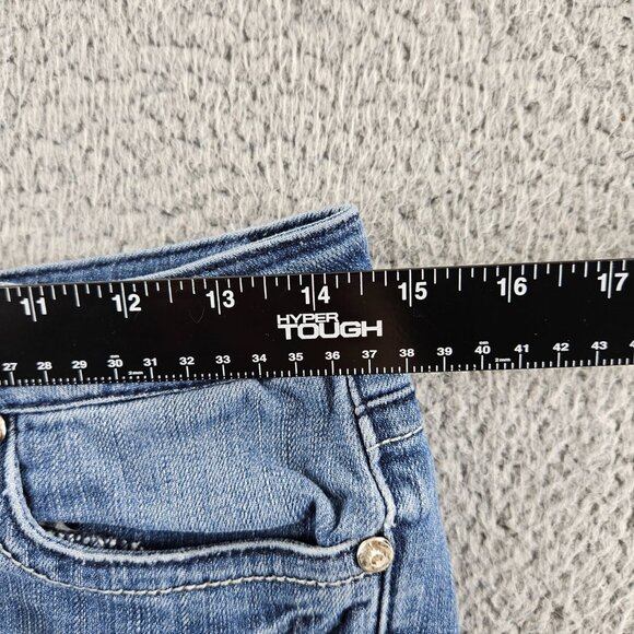 LA Idol Jean Shorts Womens 30 (29x2) Blue Jorts Cut Offs Embellished Embroidered - Picture 11 of 16